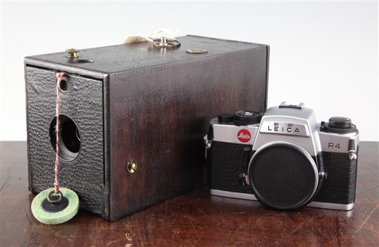 A Leica R4 camera & a Kodak camera
